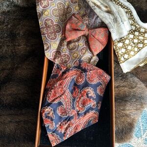 Vintage Paisley Silk Tie/Ascot by Park Lane